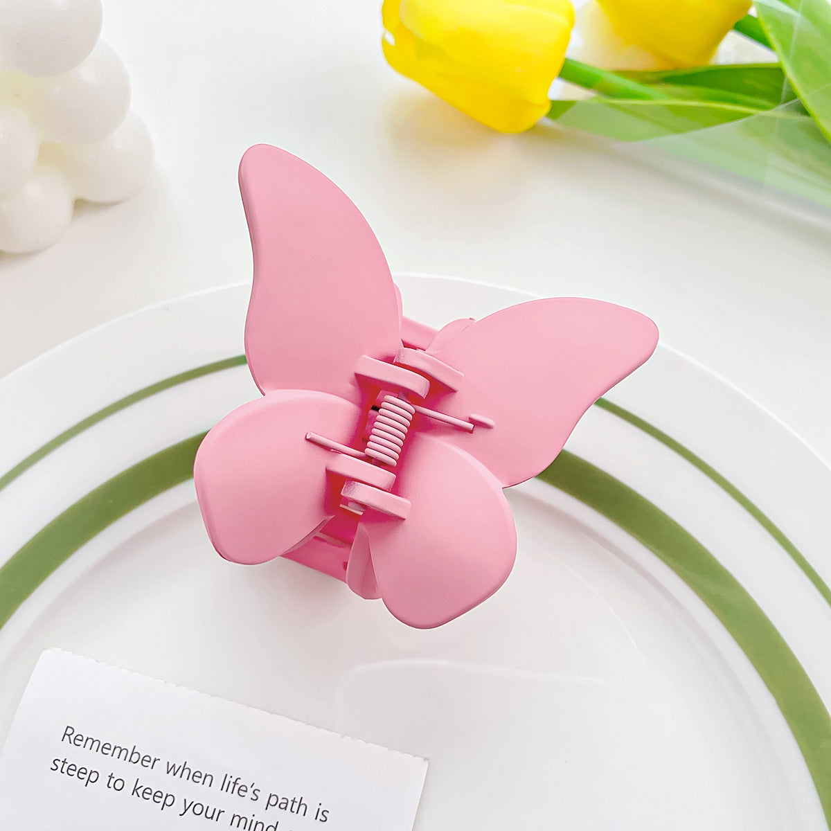 Pink Butterfly Hair Claw Clip