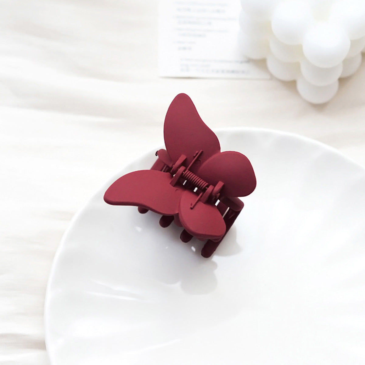 Dark Red Butterfly Hair Claw Clip