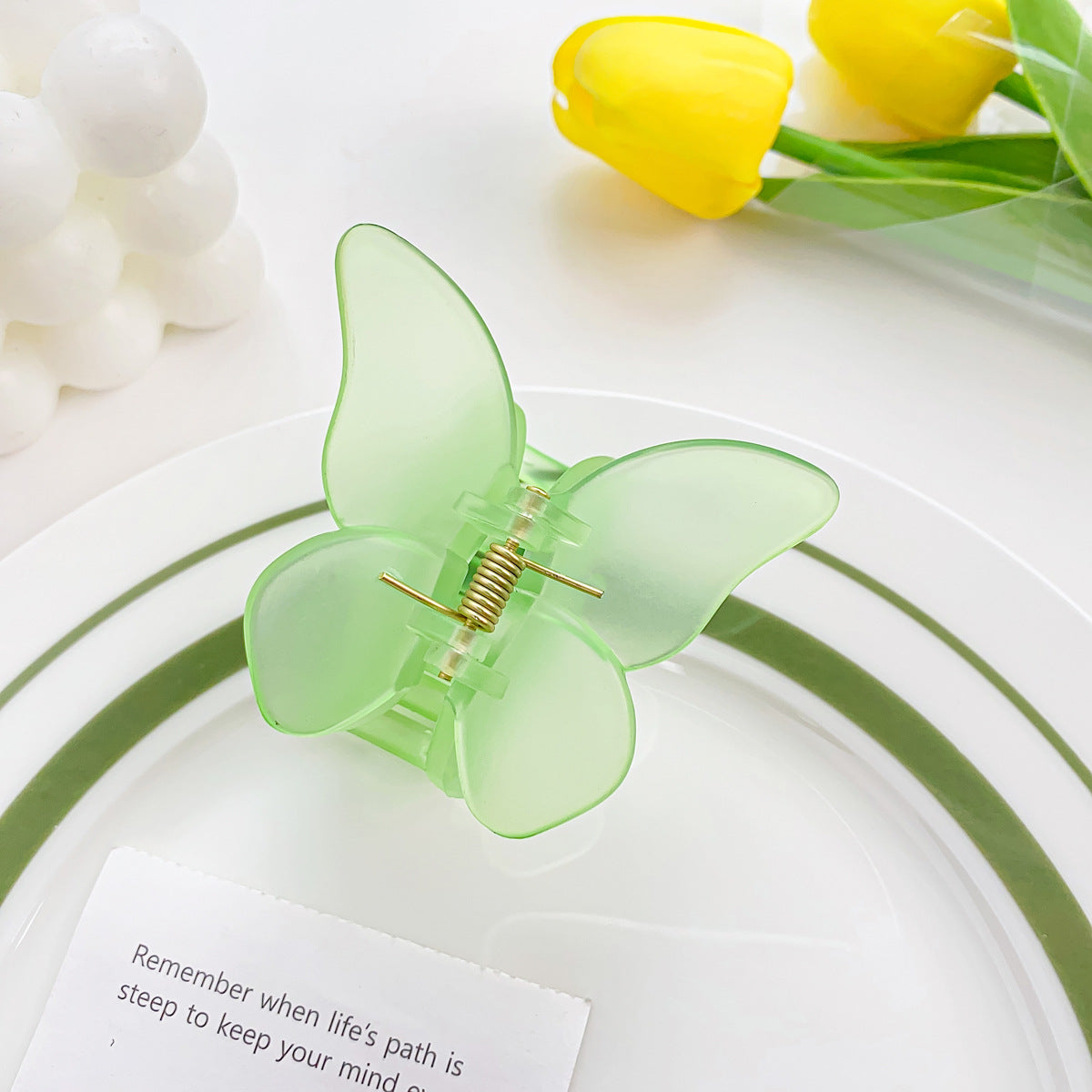 Butterfly Hair Claw Clip translucent green