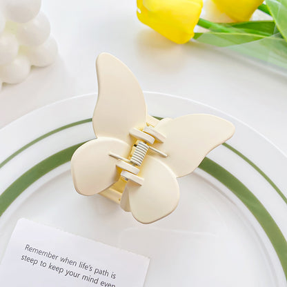 Cream Color Butterfly Hair Claw Clip