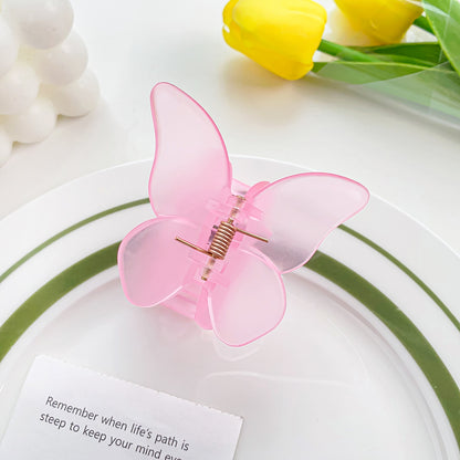 Butterfly Hair Claw Clip translucent light pink