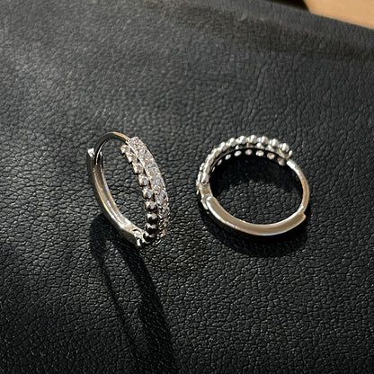 silver cz huggie earrings 925 sterling silver jewelry