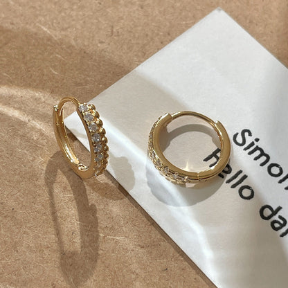 gold cz huggie earrings 925 sterling silver jewelry wholesale