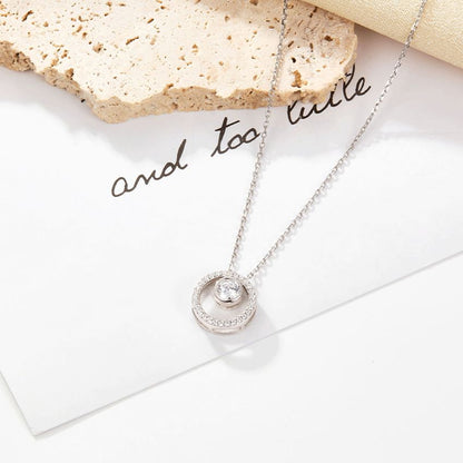 CZ circle necklace 925 sterling silver minimalist pendant wholesale Black May gift