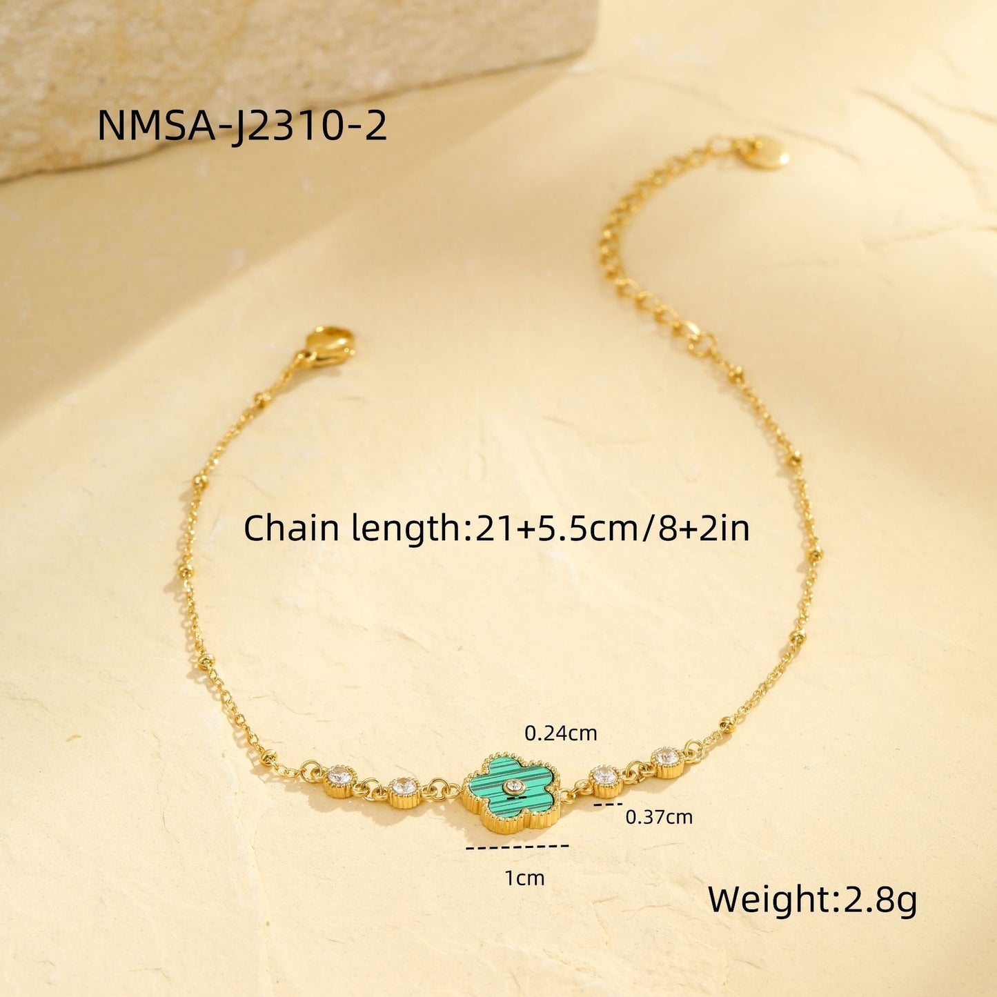 Wholesale 5 Piece Stainless Steel Five Leaf Flower Anklet Set Summer Style