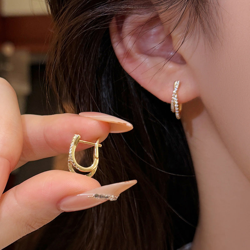 gold plated and silver criss cross hoop earrings jewelry wholesale