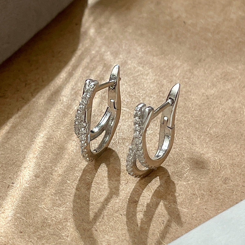 silver criss cross hoop earrings 925 sterling silver jewelry