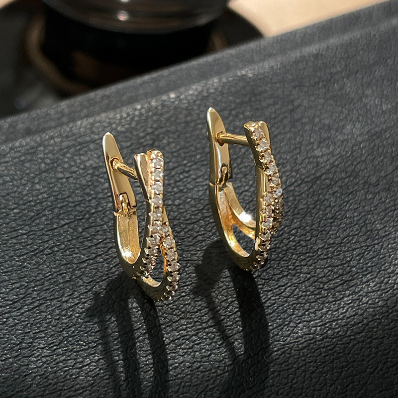 gold criss cross hoop earrings 14k gold plated hoops