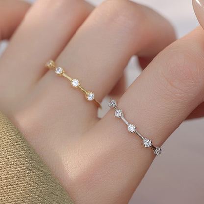 Minimalist dainty cz band ring