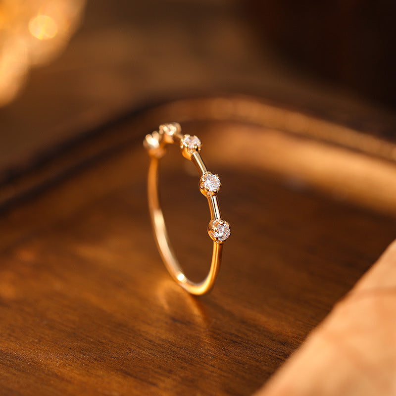Dainty cz band ring gold