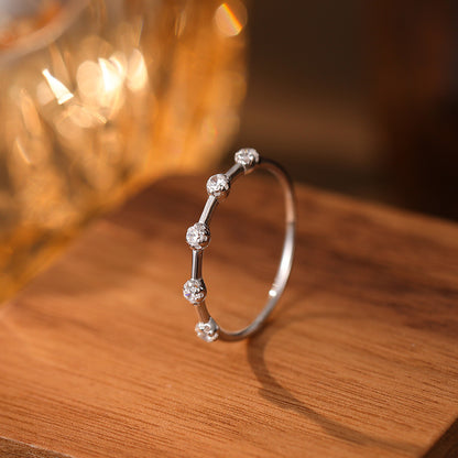 Dainty cz band ring silver