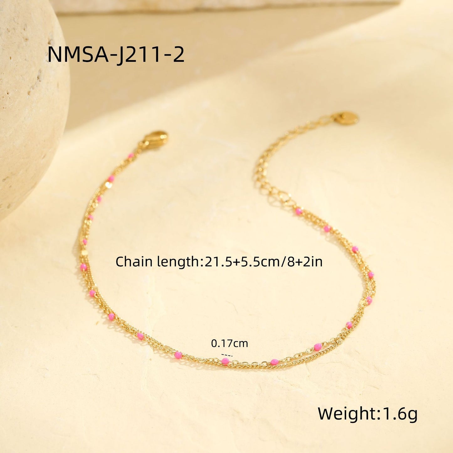 Wholesale 5 Piece Stainless Steel Colorful Enamel Anklet Set