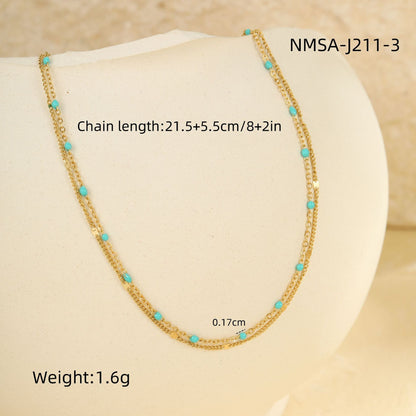 Wholesale 5 Piece Stainless Steel Colorful Enamel Anklet Set