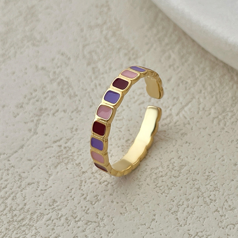 adjustable enamel stacking ring for women