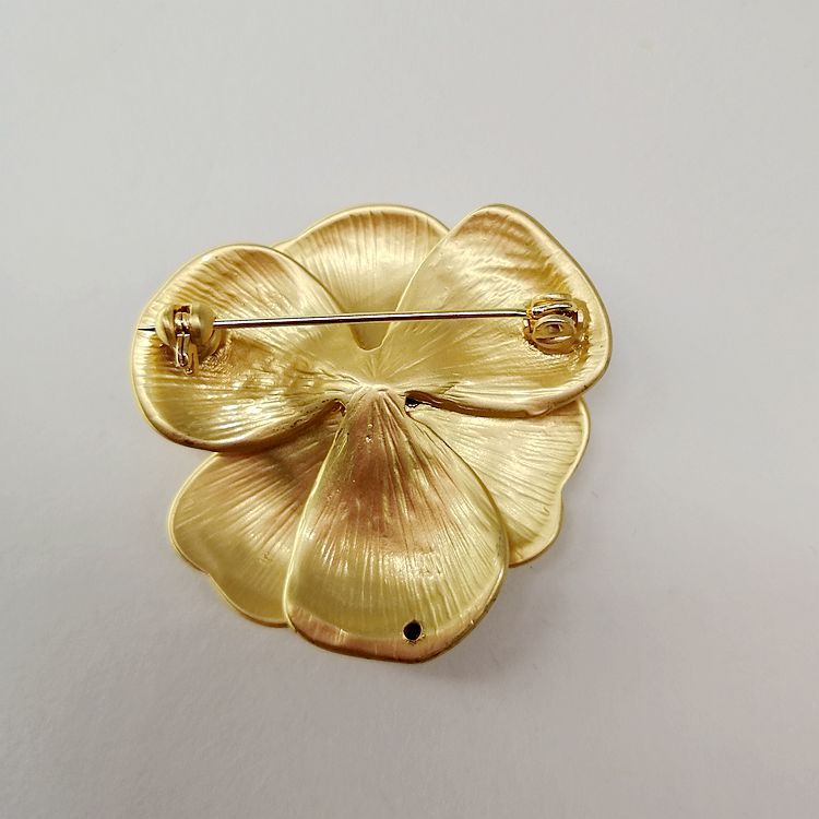 Vintage Matte Gold Leaf &amp; Camellia Rhinestone Brooch for Women (5 pcs)