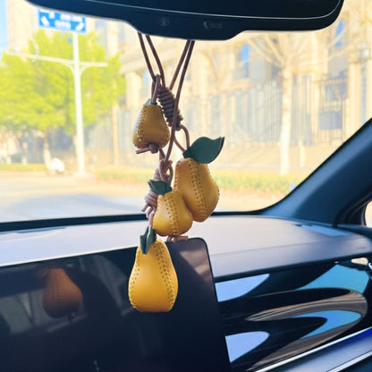 Pear leather bag charm wholesale attached to designer handbag, handmade fruit charm for handbag decoration and gift ideas for her