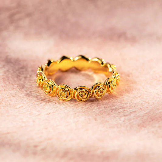 Gold-Plated Rose 925 Sterling Silver Ring JR fashion wholesale jewelry