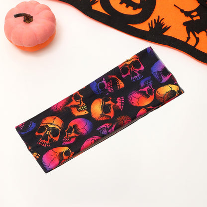 Halloween Headbands black and rainbow skull