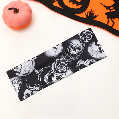 Halloween Headbands black skull and rose rock