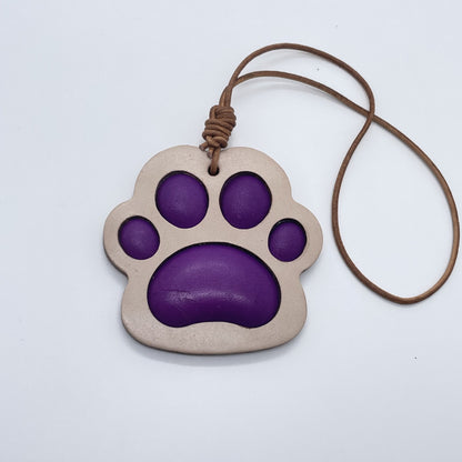 purple paw keychain – cute animal leather keychain for gift and bag charm wholesale