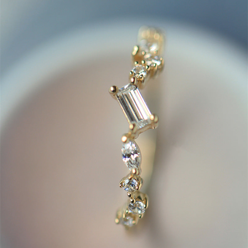 Nova Stardust Emerald Ring crafted from S925 sterling silver with elegant zircon arrangement