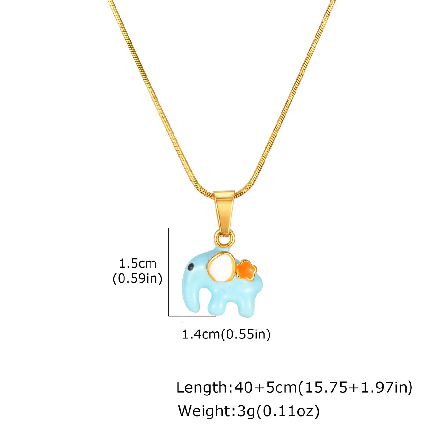 Wholesale 5 Pcs Stainless Steel Animal Necklace Giraffe Elephant Enamel