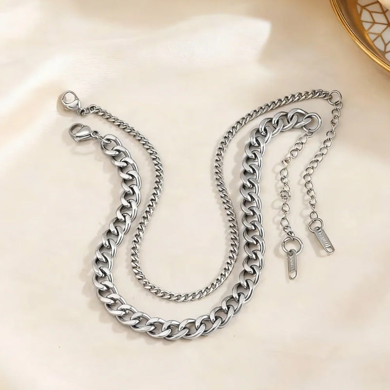 Wholesale 5 Pcs Brass Chunky Curb Chain Anklets Gold Boho Beach Jewelry