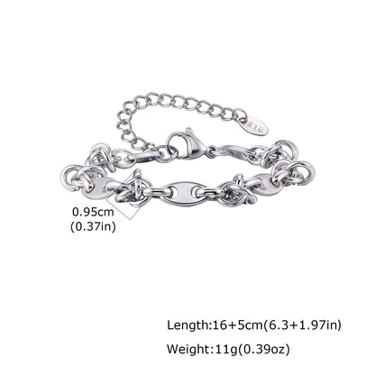 Wholesale 5 Pcs Stainless Steel Mariner Link Bracelet Coffee Bean Chain