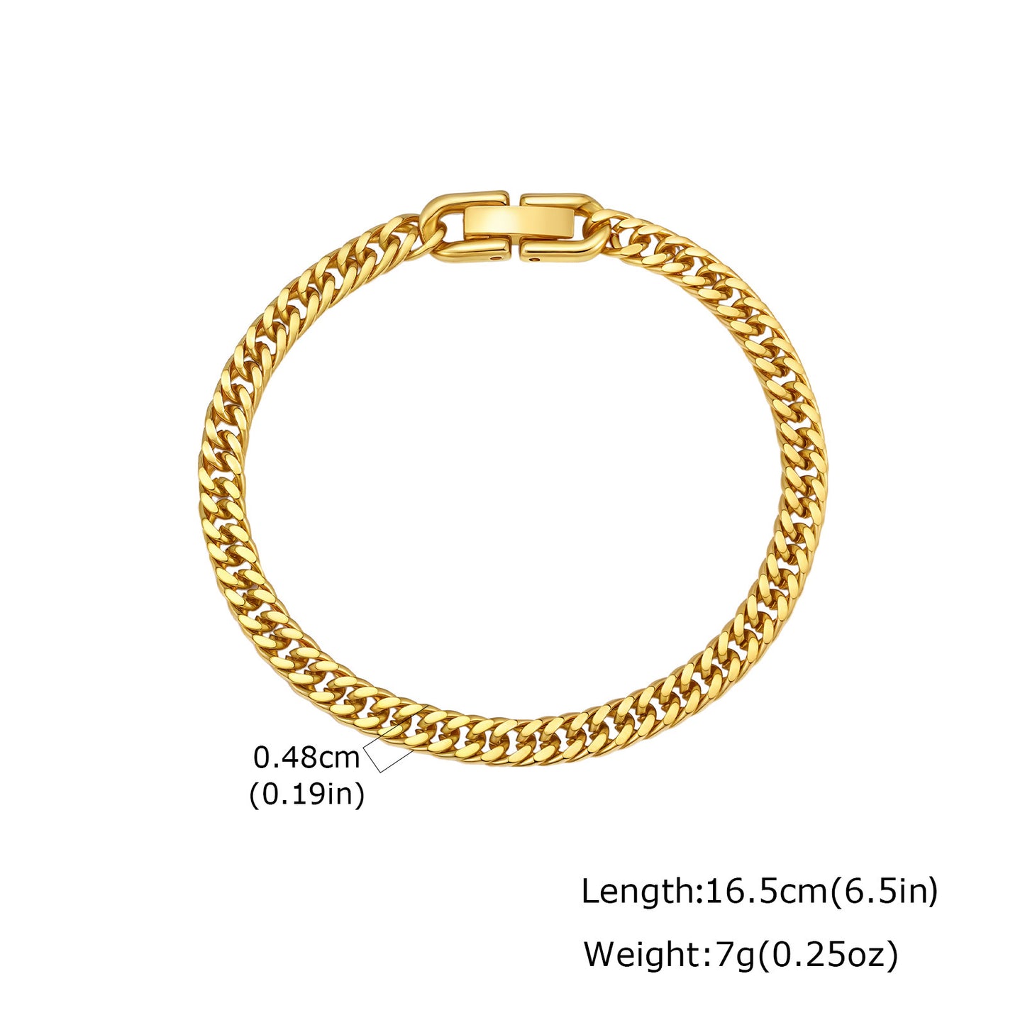 Wholesale 5 Pcs Stainless Steel Curb Chain Bracelet Fold Over Clasp