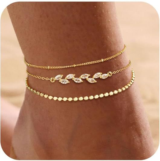 Wholesale 5 Piece Stainless Steel Classic Bead Chain Anklet Set Simple Design