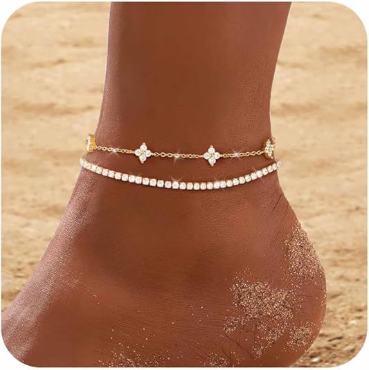 Wholesale 5 Piece Stainless Steel Butterfly Dream Anklet Set Gift for Her