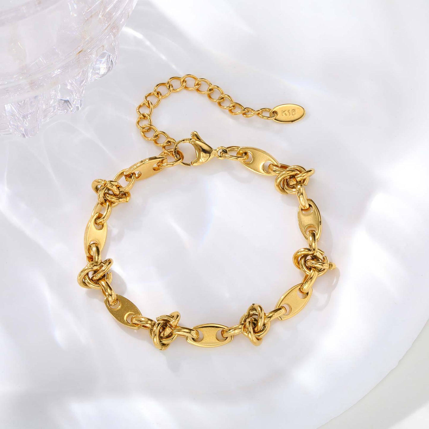 Wholesale 5 Pcs Stainless Steel Mariner Link Bracelet Coffee Bean Chain
