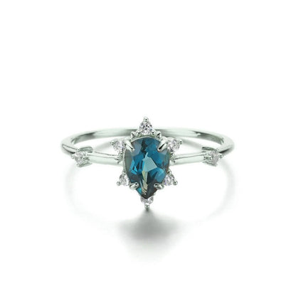 Ocean's Heart: 925 Sterling Silver Blue Topaz Ring