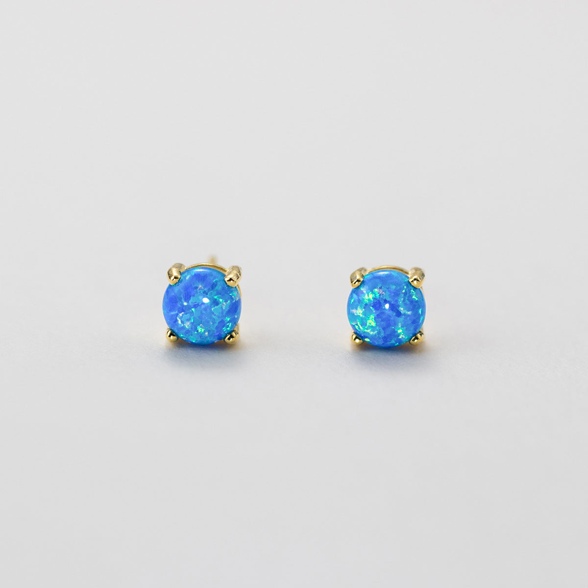 ocean blue Opal Stud Earrings JR Fashion wholesale jewelry