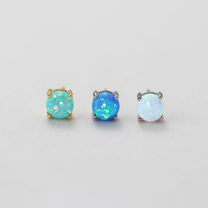 wholesale Opal Stud Earrings in light blue, ocean blue, and white