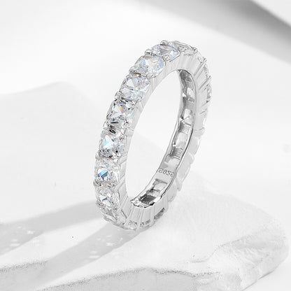 Wholesale Taylor Swift Inspired Jewelry Cushion and Radiant Cut Cubic Zirconia Eternity Band 925 Sterling Silver