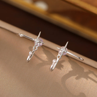 Shooting Star Dangle Earrings 925 Sterling Silver Korean Style Wholesale Jewelry (5 Pairs)