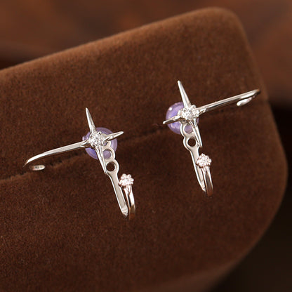Shooting Star Dangle Earrings 925 Sterling Silver Korean Style Wholesale Jewelry (5 Pairs)