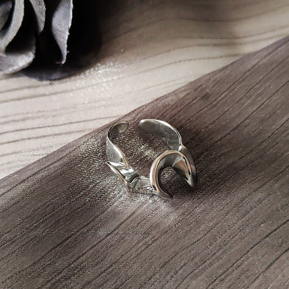 Brass Jewelry Wholesale Silver Adjustable Rings for Women Abstract Design Set of 5