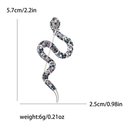 Creative Rhinestone Snake Brooch – Fashionable Minimalist Animal Pin (5 pcs)