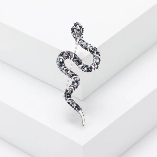 Creative Rhinestone Snake Brooch – Fashionable Minimalist Animal Pin (5 pcs)