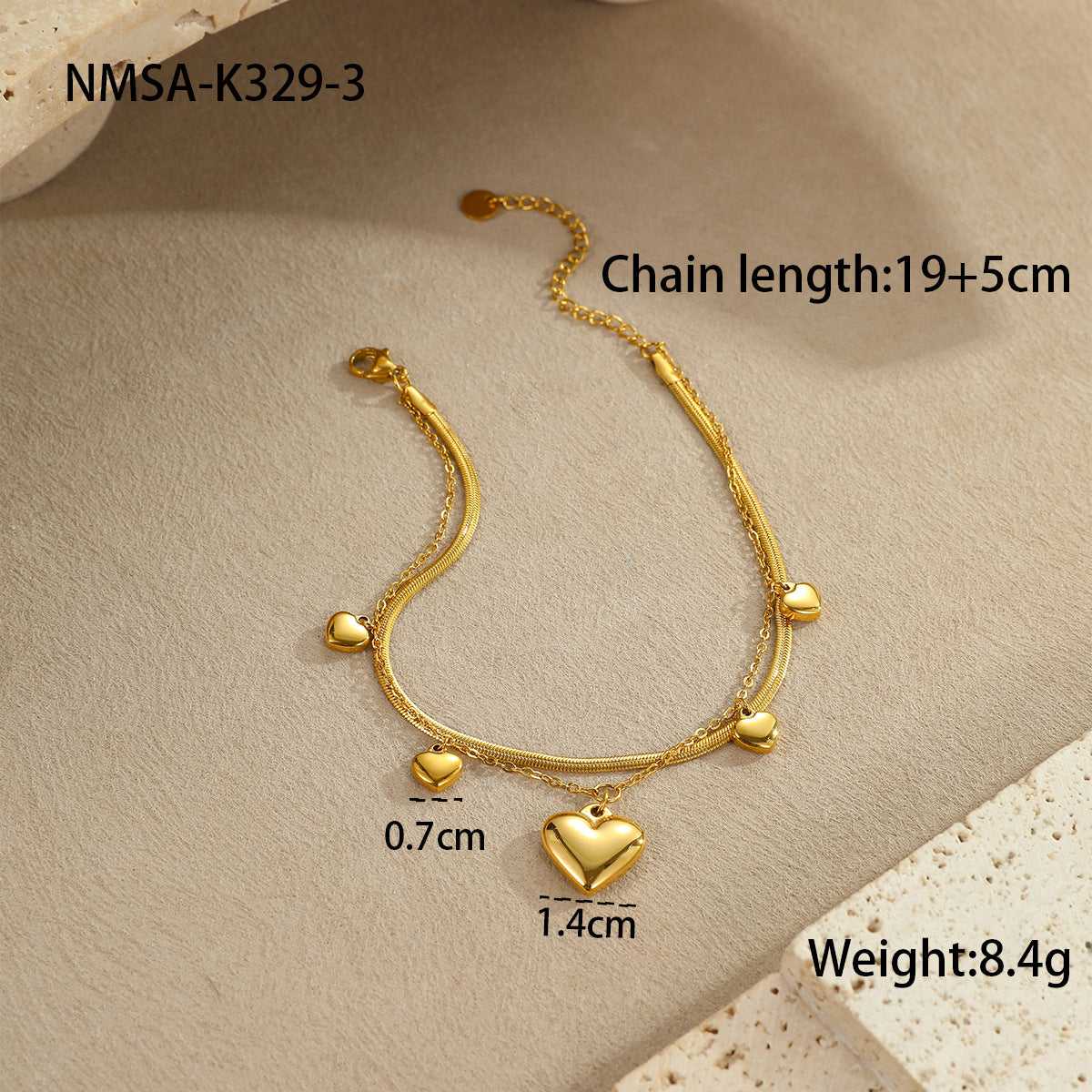 Wholesale 5 Piece Stainless Steel Starfish Shell Anklet Set Summer Beach