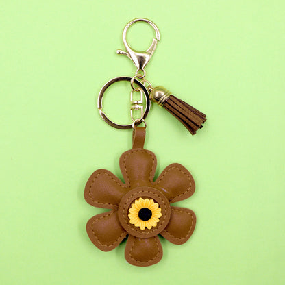Sunflower tassel keychain brown wholesale