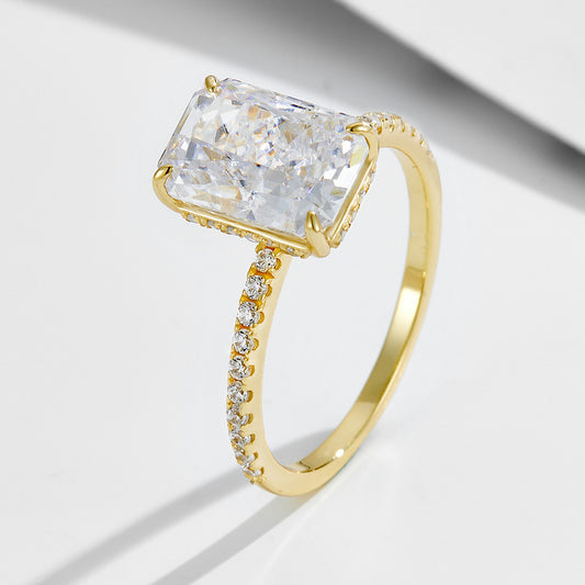 Cushion cut cubic zirconia engagement ring wholesale bridal jewelry inspired by Taylor Swift wedding ring design