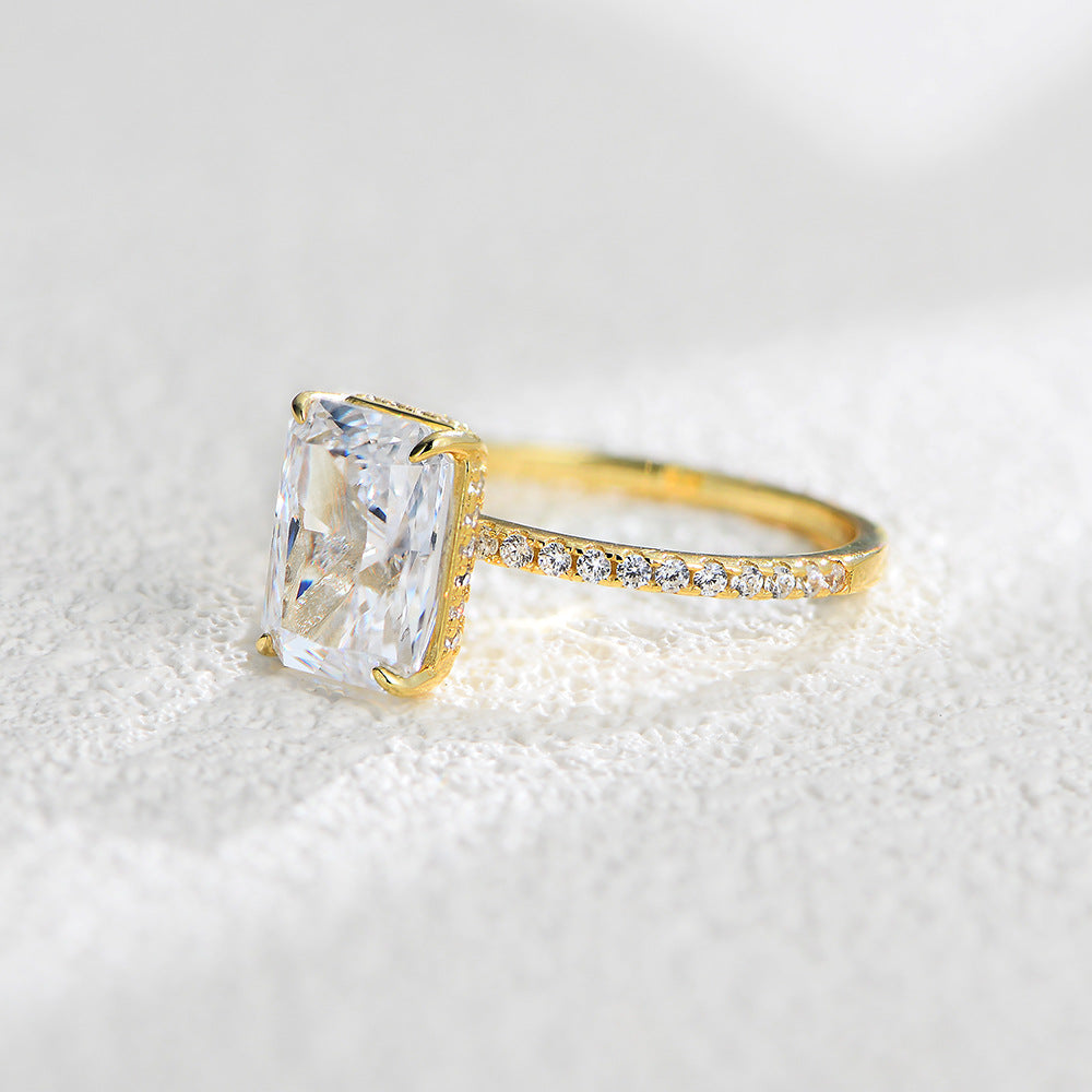 Taylor Swift inspired CZ engagement ring wholesale 925 sterling silver wedding band set for brides