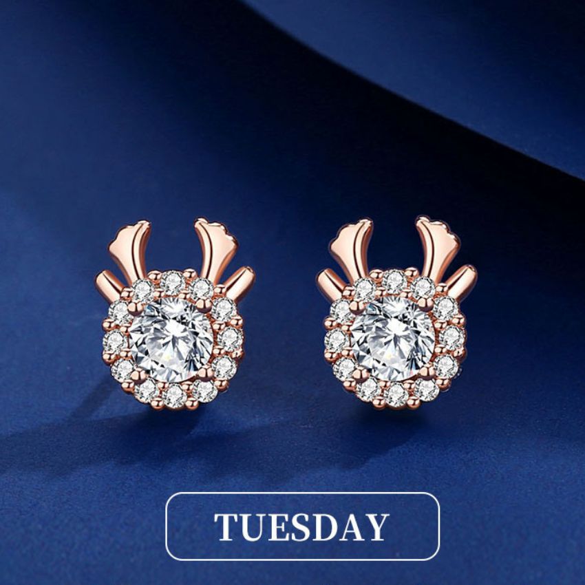 weekly earrings set tuesday studs