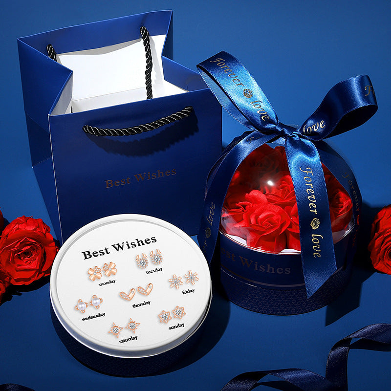 weekly earrings set gift box