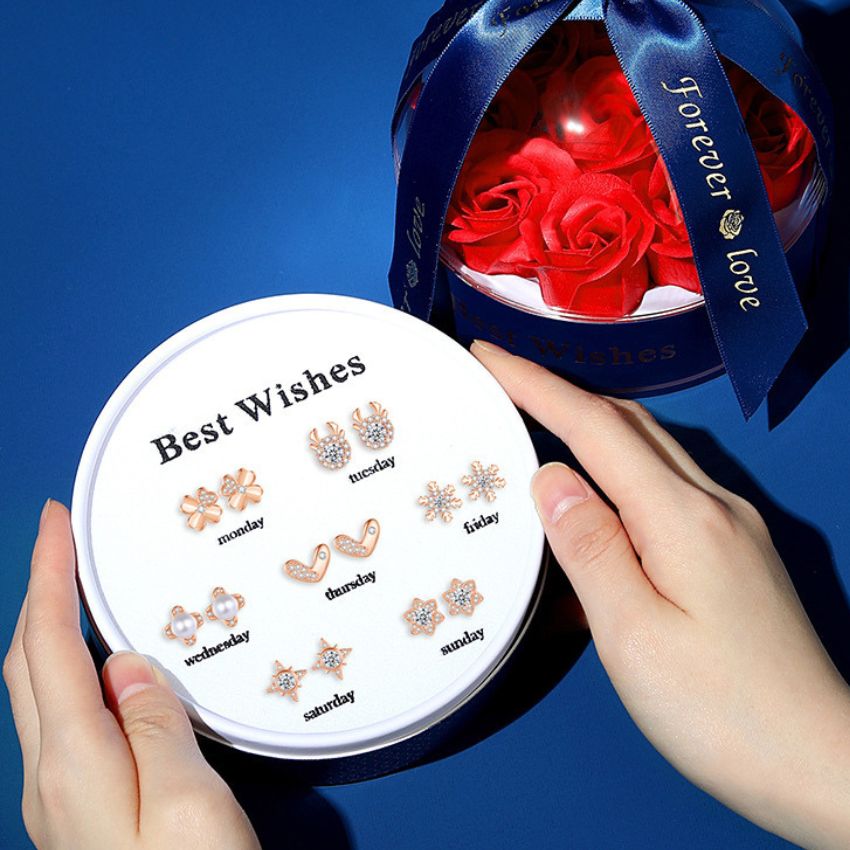 weekly earrings set for women