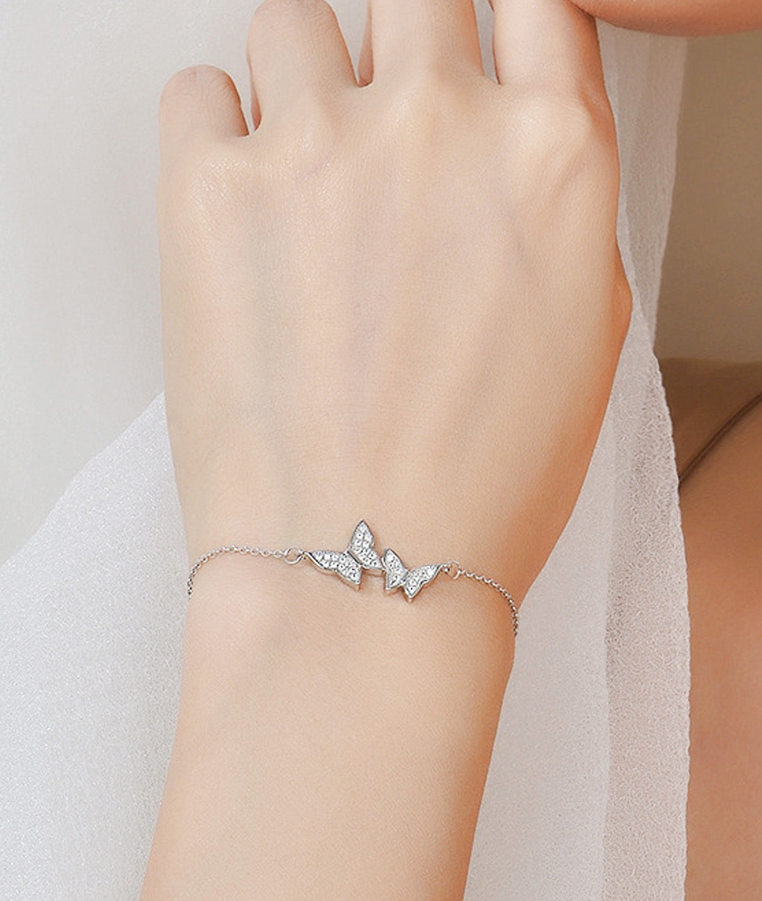 925 sterling silver Zircon Butterfly Bracelet wholesale jewelry JR fashion