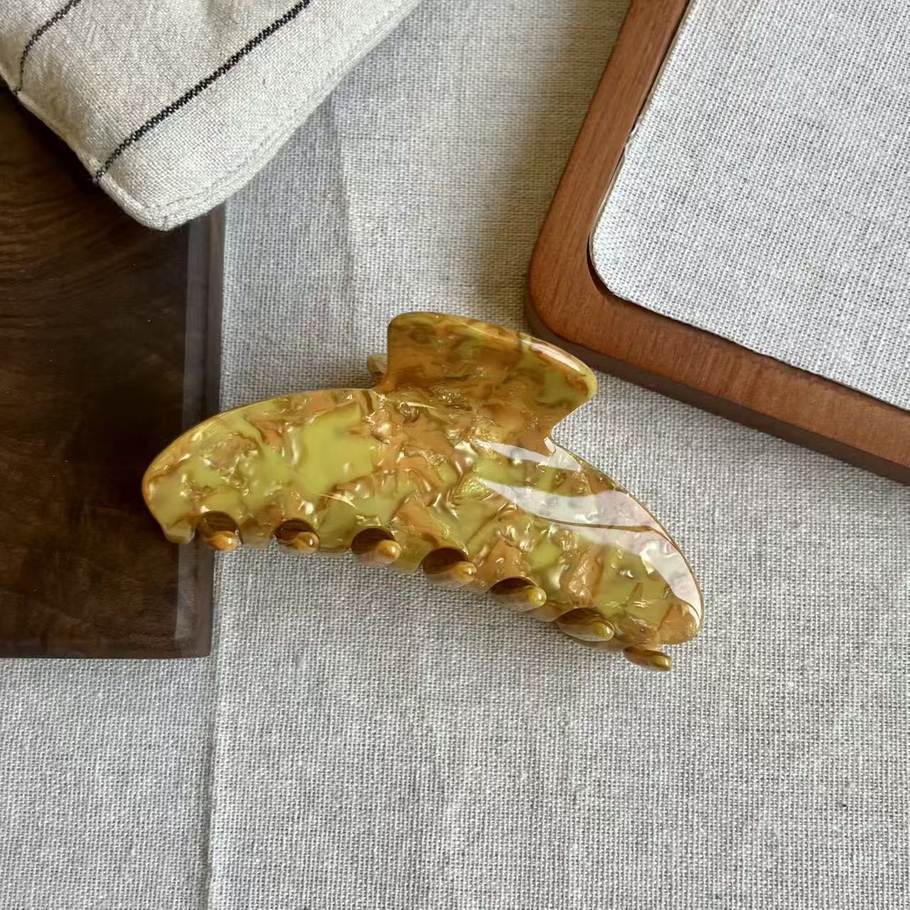 acetate hair clip oversized marble hair claw